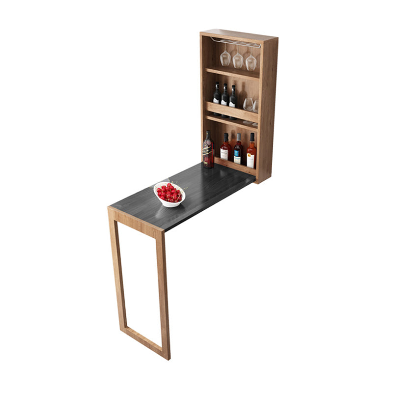 Folding Bar Pub Table Set 1/2/3 Pcs Modern Wood Bar Table and Mateal Frame Stools