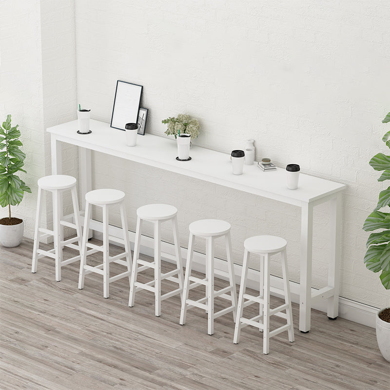 Modern Artificial Wood Bar Table Rectangle Table Metal Base for Cafe