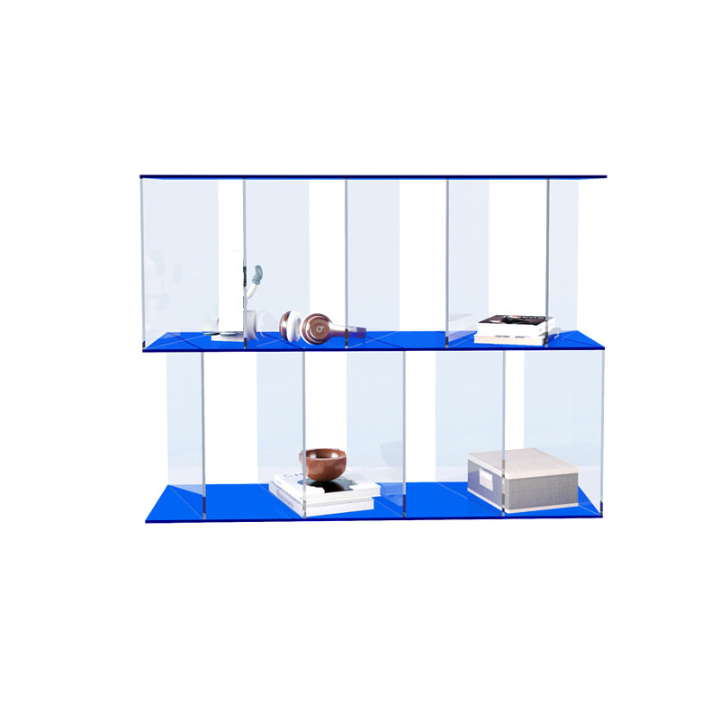 Contemporary Open Back Vertical Bookcase Acrylic Bookshelf with Shelves