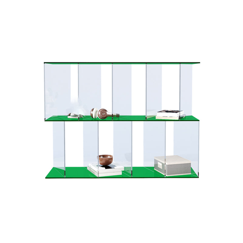 Contemporary Open Back Vertical Bookcase Acrylic Bookshelf with Shelves