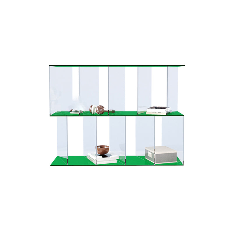 Contemporary Open Back Vertical Bookcase Acrylic Bookshelf with Shelves
