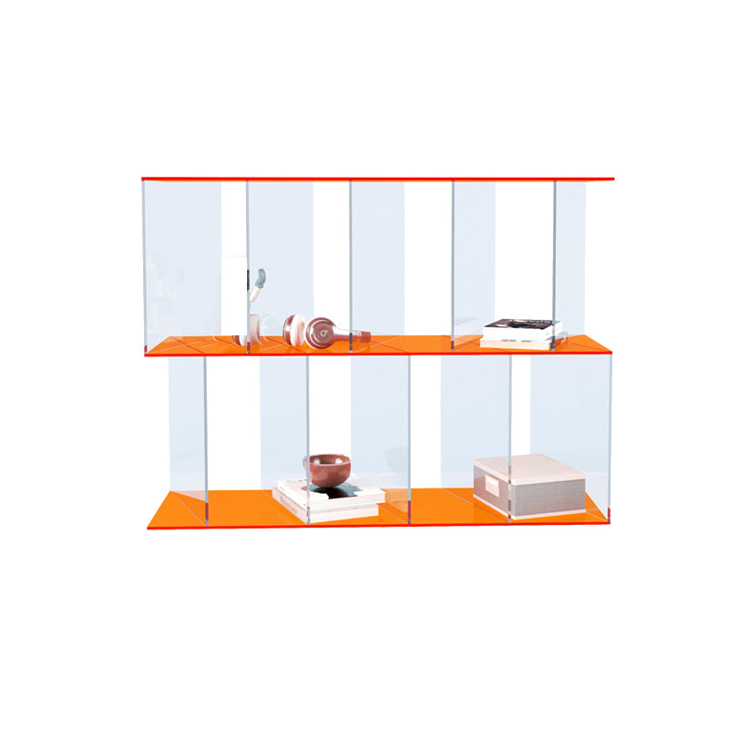 Contemporary Open Back Vertical Bookcase Acrylic Bookshelf with Shelves