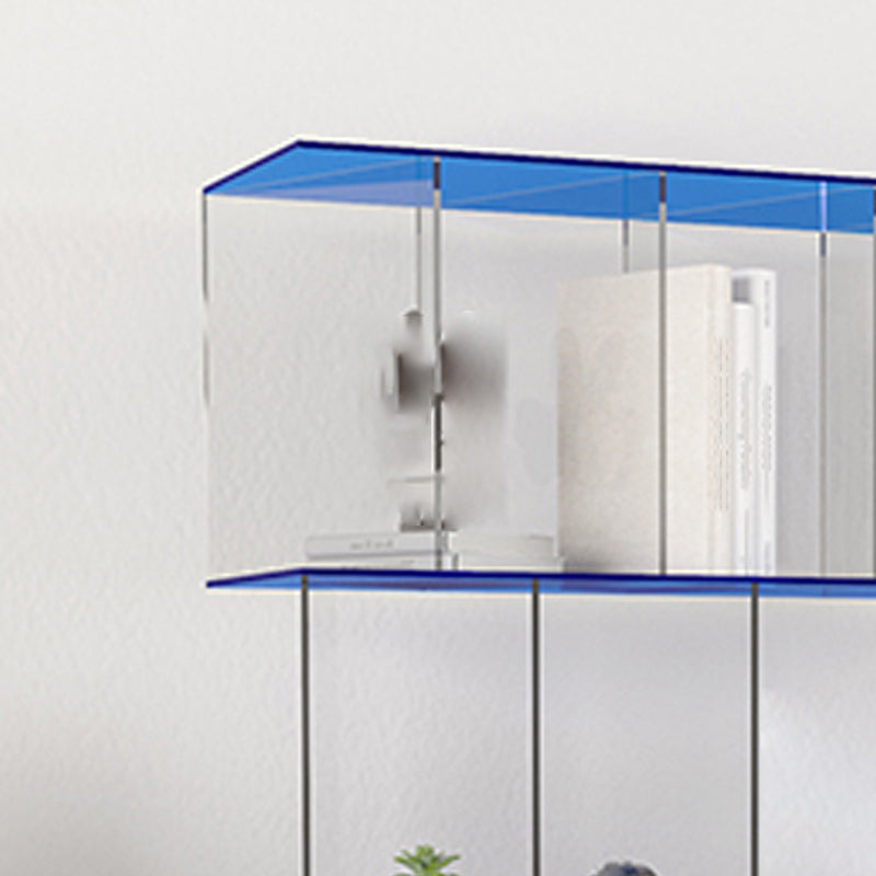 Contemporary Open Back Vertical Bookcase Acrylic Bookshelf with Shelves