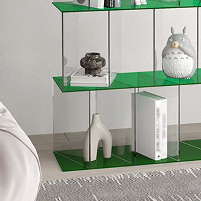 Contemporary Open Back Vertical Bookcase Acrylic Bookshelf with Shelves