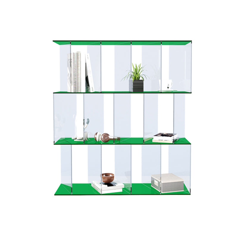 Contemporary Open Back Vertical Bookcase Acrylic Bookshelf with Shelves