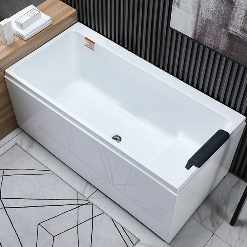 Flat Bottom Soaking Bath Tub Antique Finish Rectangular Modern Bathtub