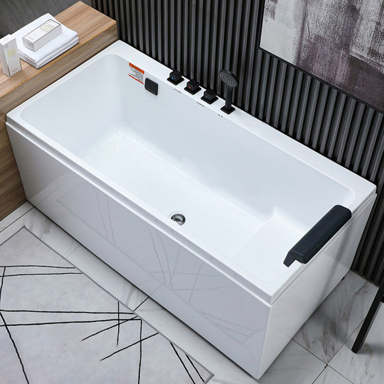 Flat Bottom Soaking Bath Tub Antique Finish Rectangular Modern Bathtub