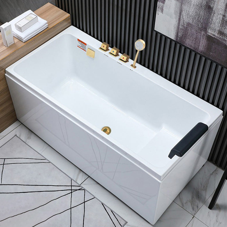 Flat Bottom Soaking Bath Tub Antique Finish Rectangular Modern Bathtub