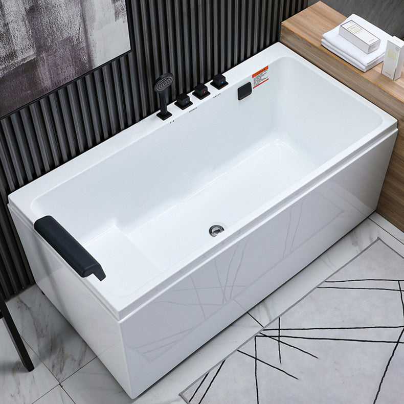 Flat Bottom Soaking Bath Tub Antique Finish Rectangular Modern Bathtub