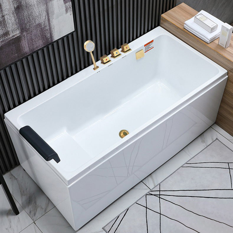 Flat Bottom Soaking Bath Tub Antique Finish Rectangular Modern Bathtub