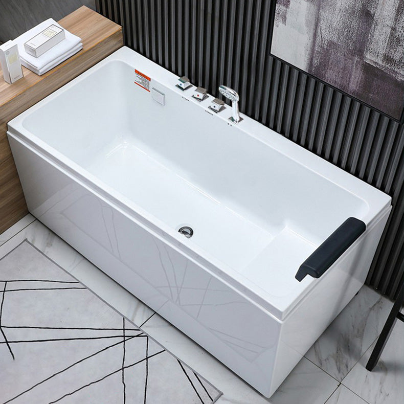Acrylic Freestanding Bath White Soaking Rectangular Modern Bathtub