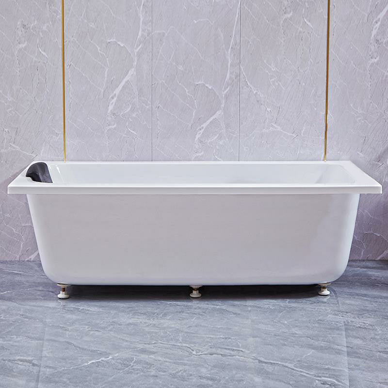 Modern Rectangular Bathtub Back to Wall Soaking Acrylic Freestanding Bath