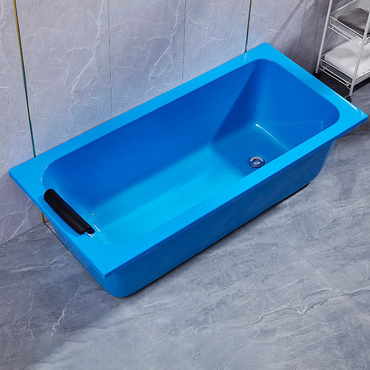 Modern Rectangular Bathtub Back to Wall Soaking Acrylic Freestanding Bath