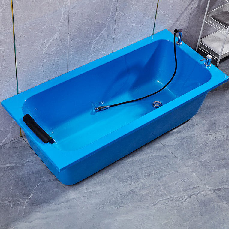 Modern Rectangular Bathtub Back to Wall Soaking Acrylic Freestanding Bath