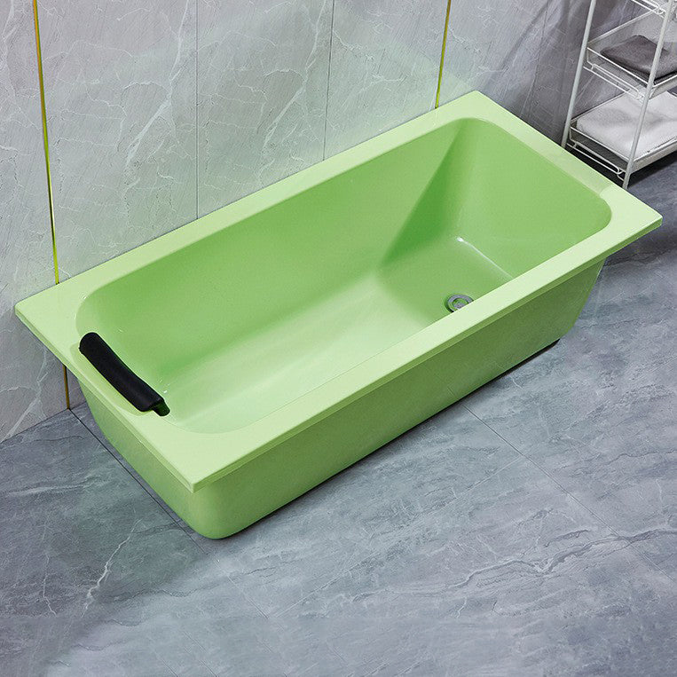 Modern Rectangular Bathtub Back to Wall Soaking Acrylic Freestanding Bath