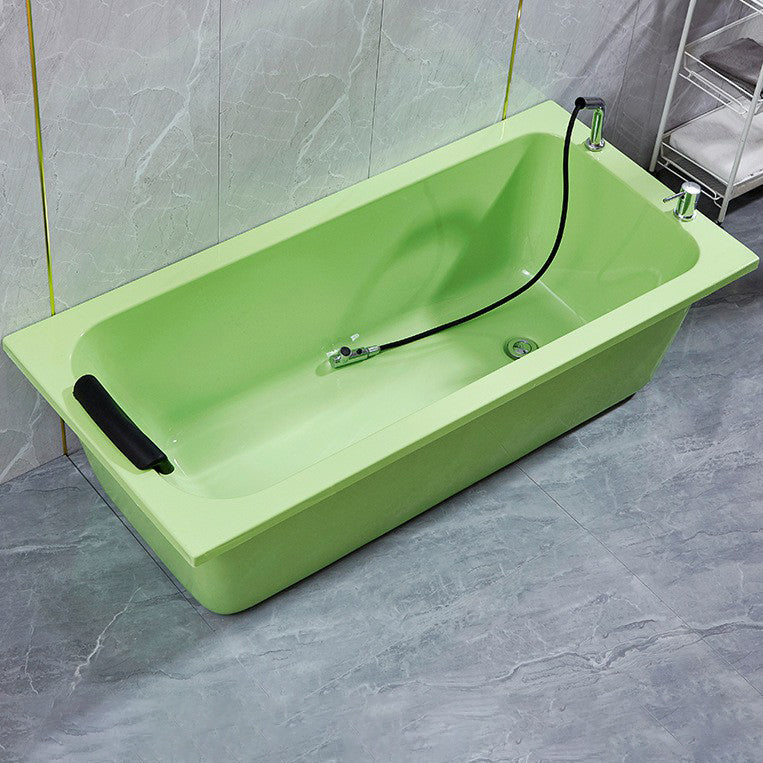 Modern Rectangular Bathtub Back to Wall Soaking Acrylic Freestanding Bath