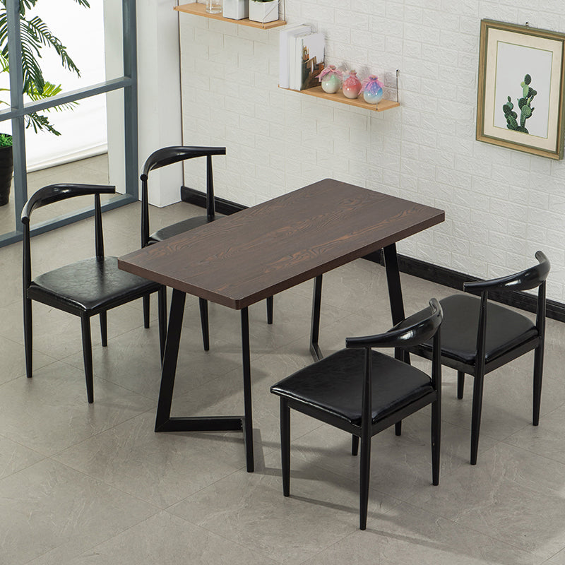 Industrial Dining Table Set 1/3/5 Pieces with Metal Base Kitchen Furniture Set