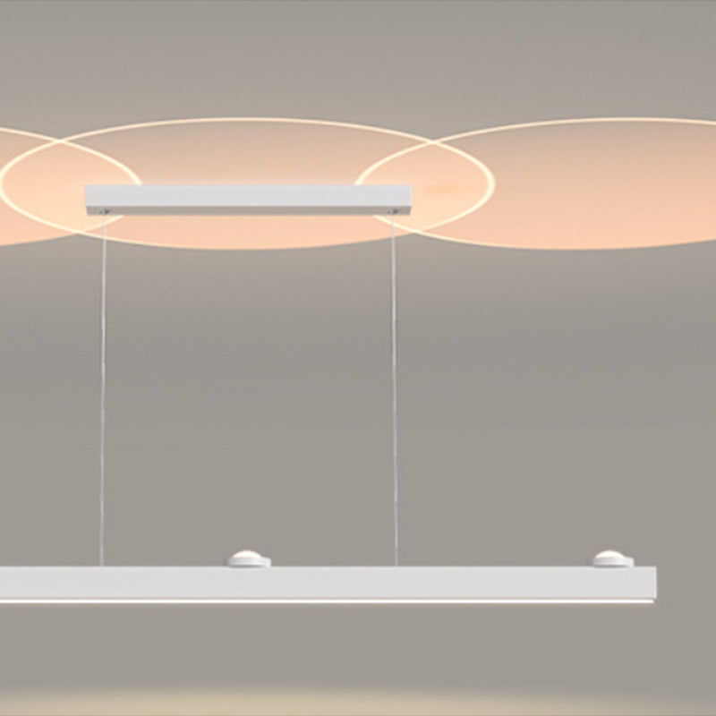 Linear Shape Metal Island Chandelier Modern Style 4 Lights Island Ceiling Light