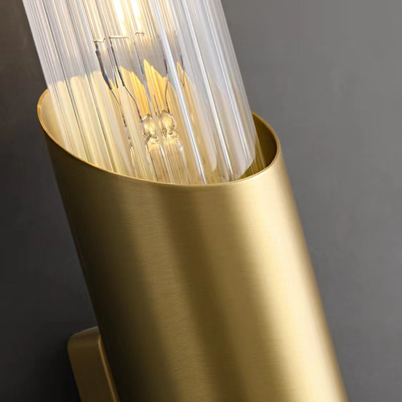 Linear Shape Metal Vanity Sconce Light Modern Style 2-Lights Vanity Mirror Lights in Gold