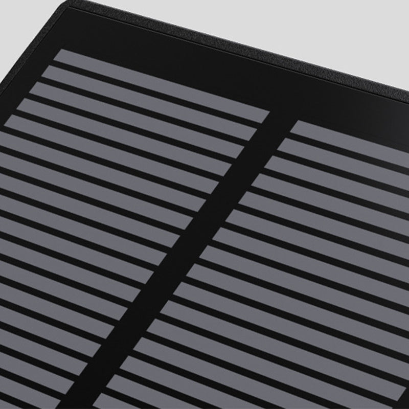 Rectangular Shape Metal Outdoor Lights Modern Style 1-Light Solar Pillar Lamp in Black