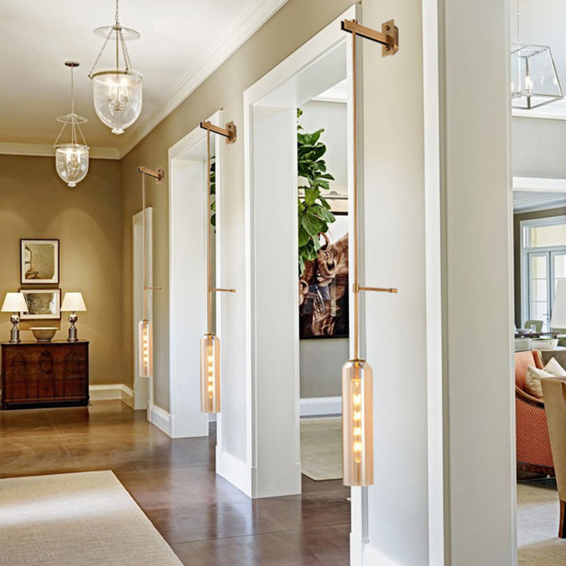 Glass Geometric Wall Sconce Simple 1 Light Wall Mounted Light Fixture