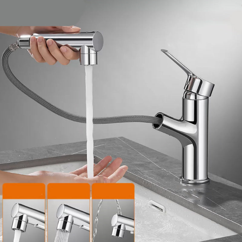 Bathroom Vessel Faucet Lever Handle 1 Hole Vessel Sink Faucet