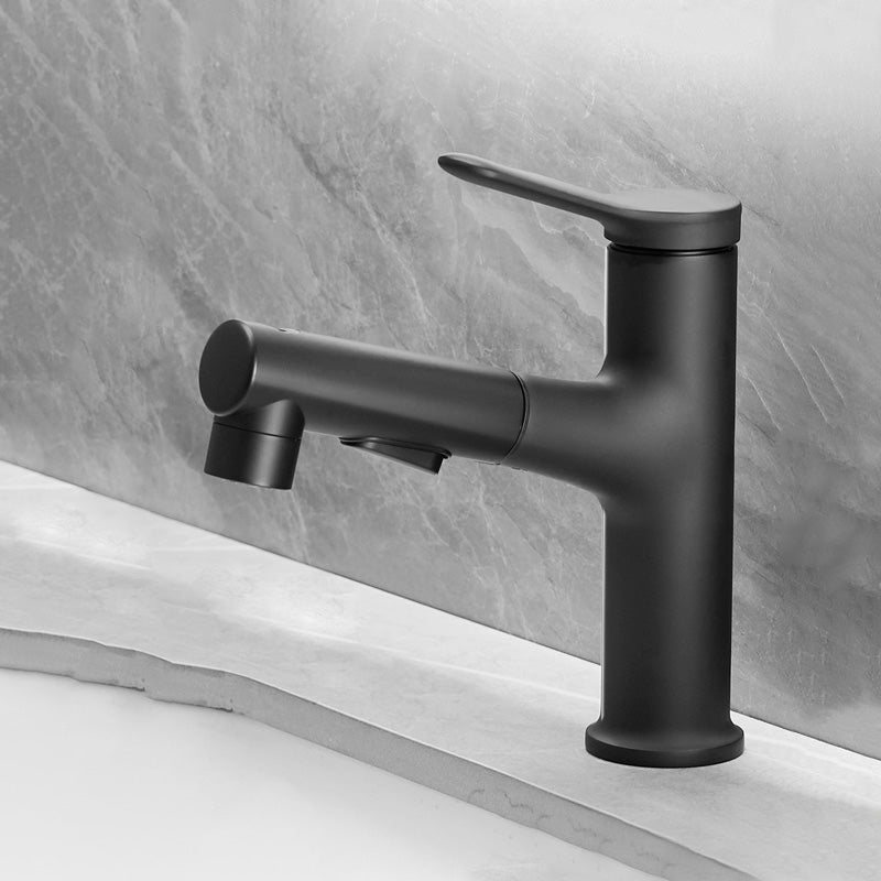 Modern Vessel Sink Faucet Lever Handle Pull-out Bathroom Faucet