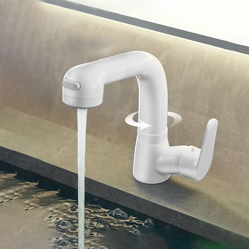 Modern Vessel Sink Faucet Lever Handle Pull-out Bathroom Faucet