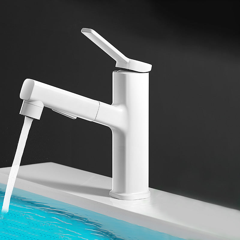 Modern Vessel Sink Faucet Lever Handle Pull-out Bathroom Faucet