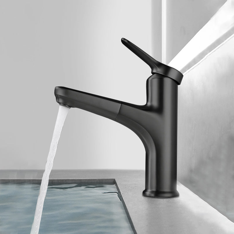Modern Vessel Sink Faucet Lever Handle Pull-out Bathroom Faucet