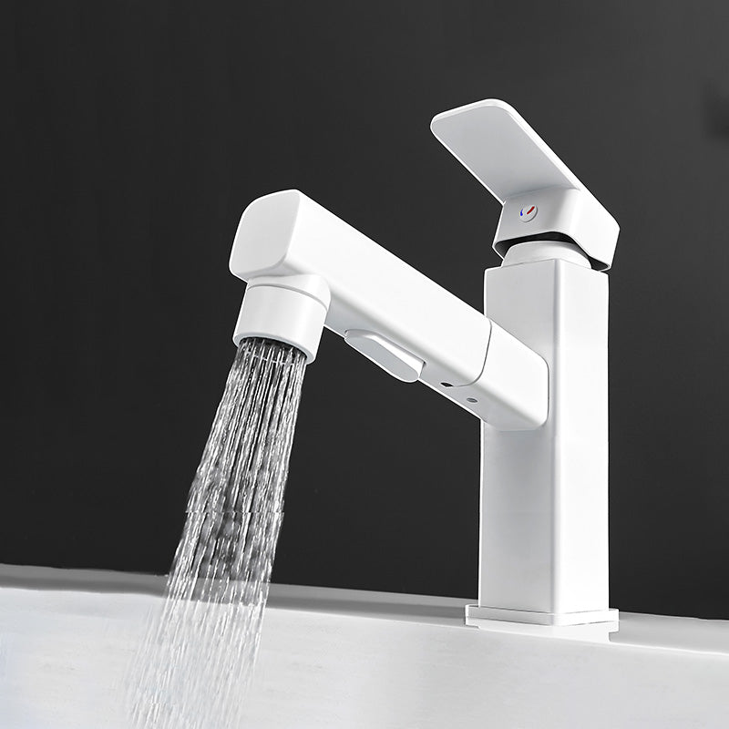 Modern Vessel Sink Faucet Lever Handle Pull-out Bathroom Faucet