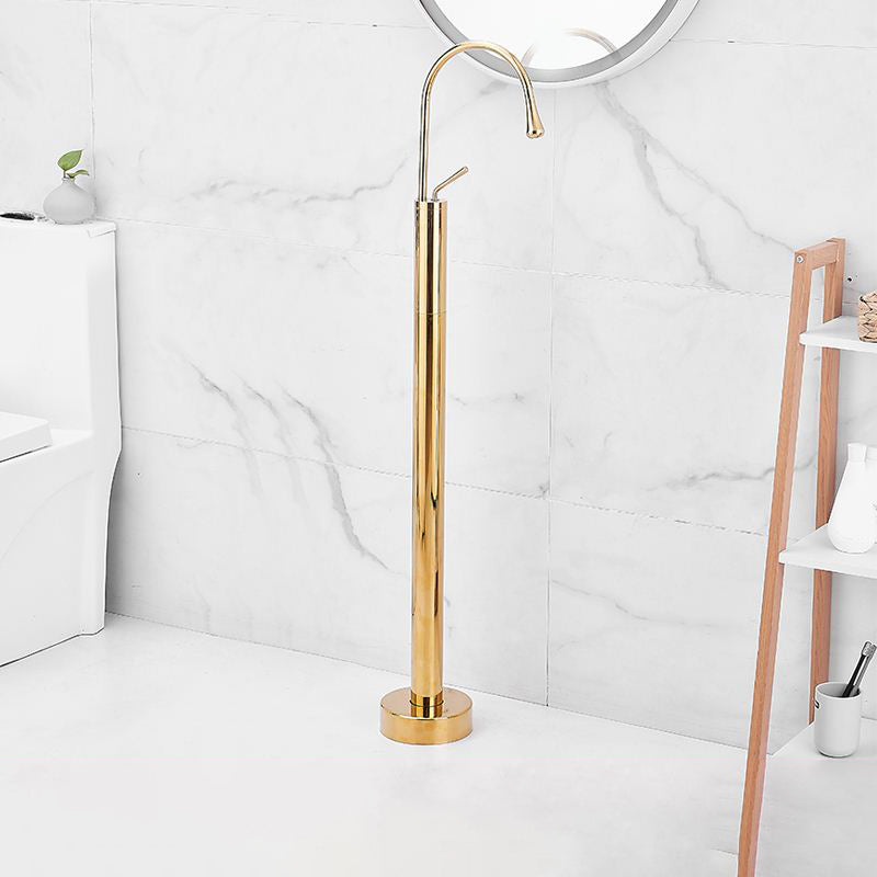 Contemporary Bathroom Faucet Floor Mounted Copper One Handle Freestanding Tub Fillers