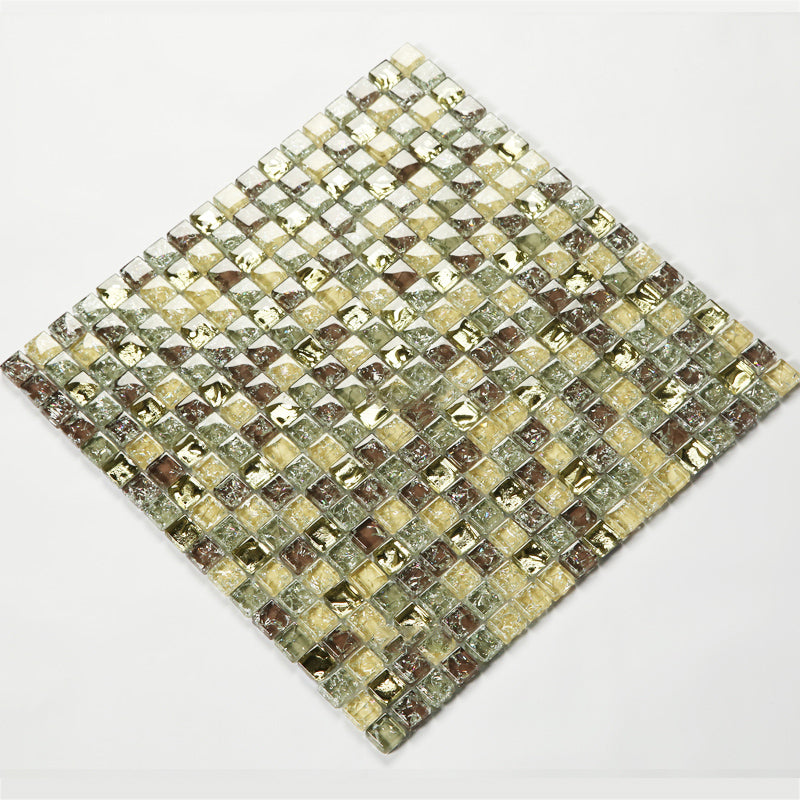 Glass Mosaic Tile Square Shape Wall Tile with Fade Resistant