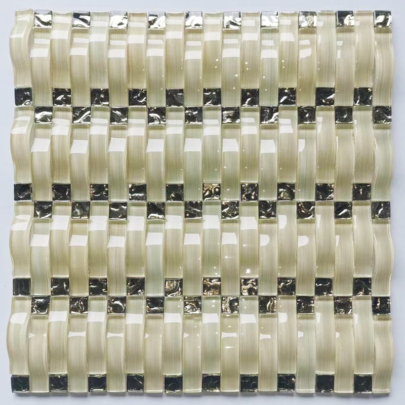 Glass Mosaic Tile Square Shape Wall Tile with Fade Resistant