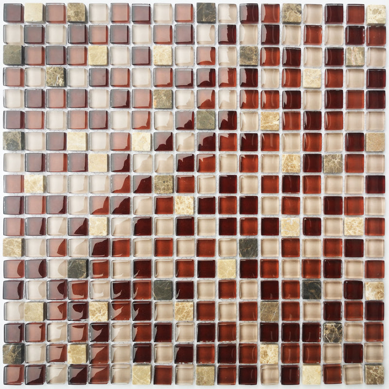 Glass Mosaic Tile Square Shape Wall Tile with Fade Resistant