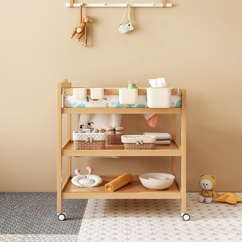 Modern Solid Wood Baby Changing Table Arch Top Changing Table