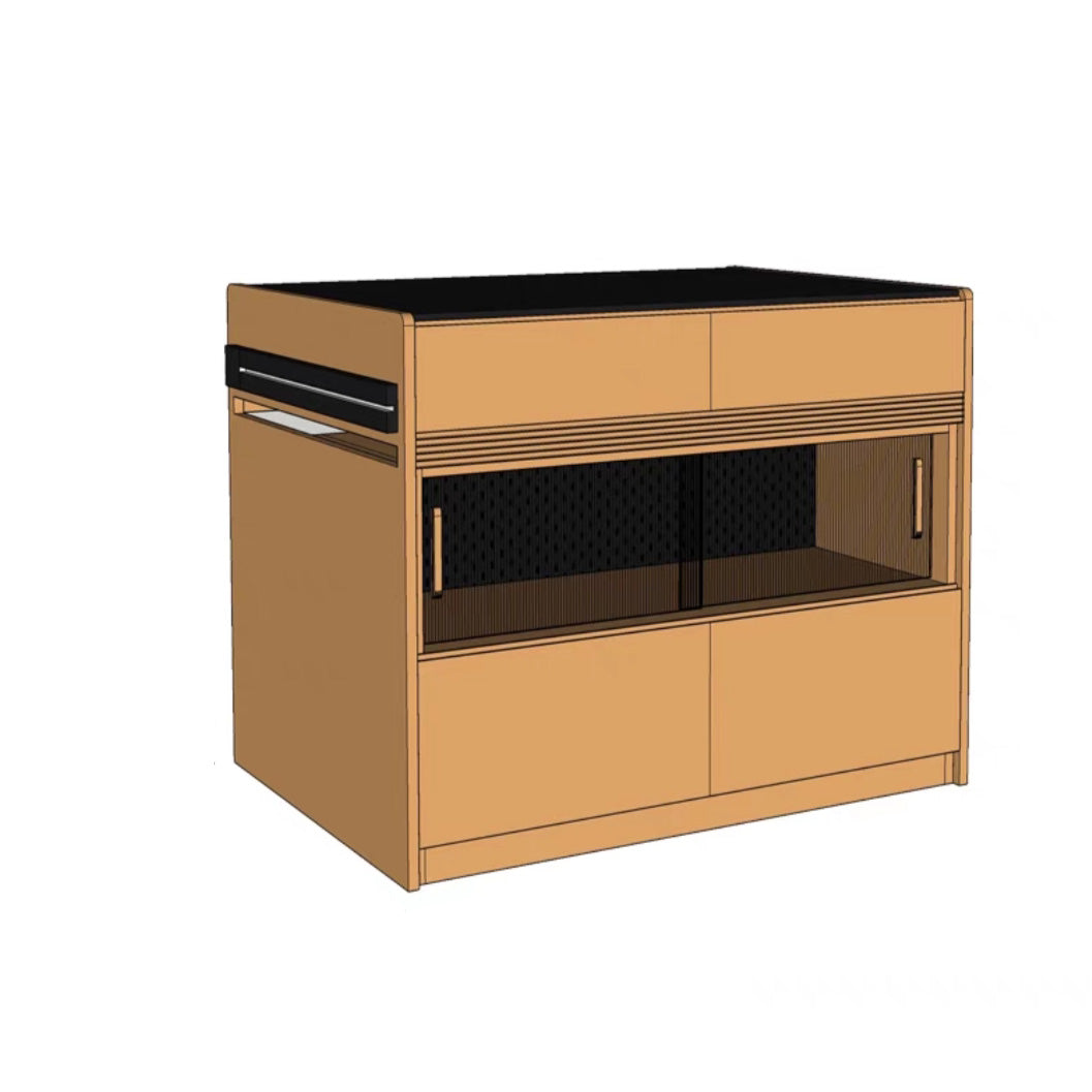 Modern Kitchen Island Table Dining Room Solid Wood Stationary Prep Table