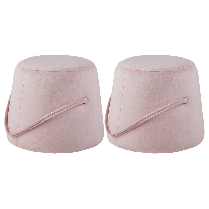 Fabric Standard Stool Modern Style Simple Household Round Footstool