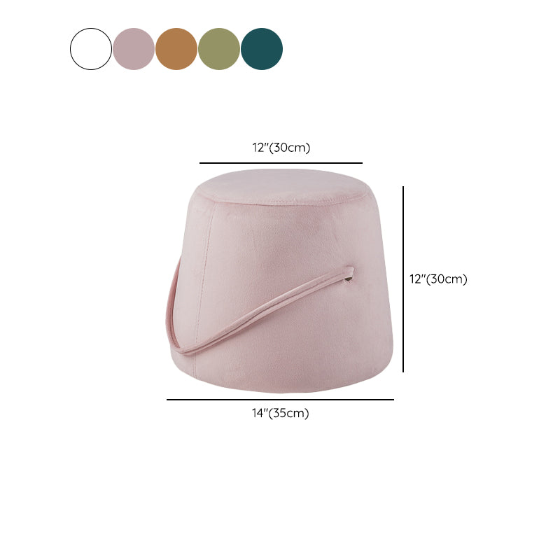 Fabric Standard Stool Modern Style Simple Household Round Footstool