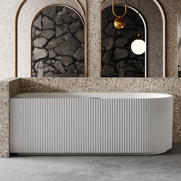 Back to Wall Soaking Bathtub Modern Acrylic Antique Finish Bath Tub
