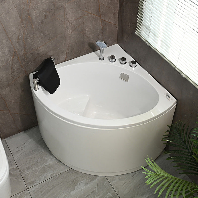 Modern Corner White Bath Acrylic Soaking Center-Back Bathtub