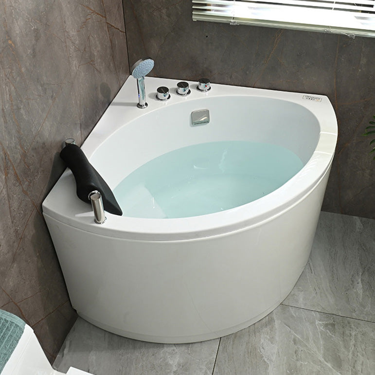 Modern Corner White Bath Acrylic Soaking Center-Back Bathtub