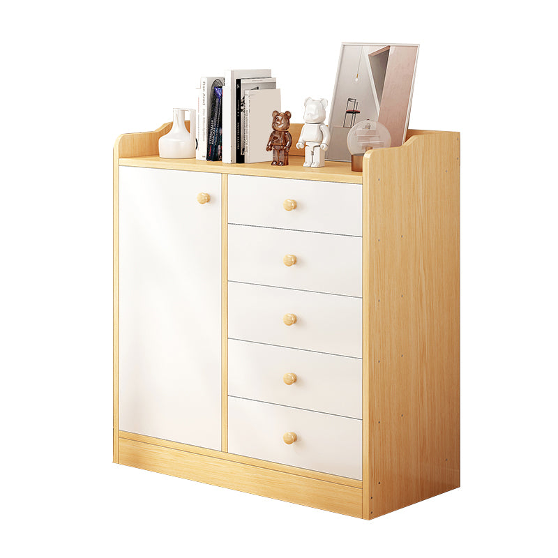 Contemporary Manufactured Wood Accent Cabinet Rectangle Storage Cabinet with Drawer