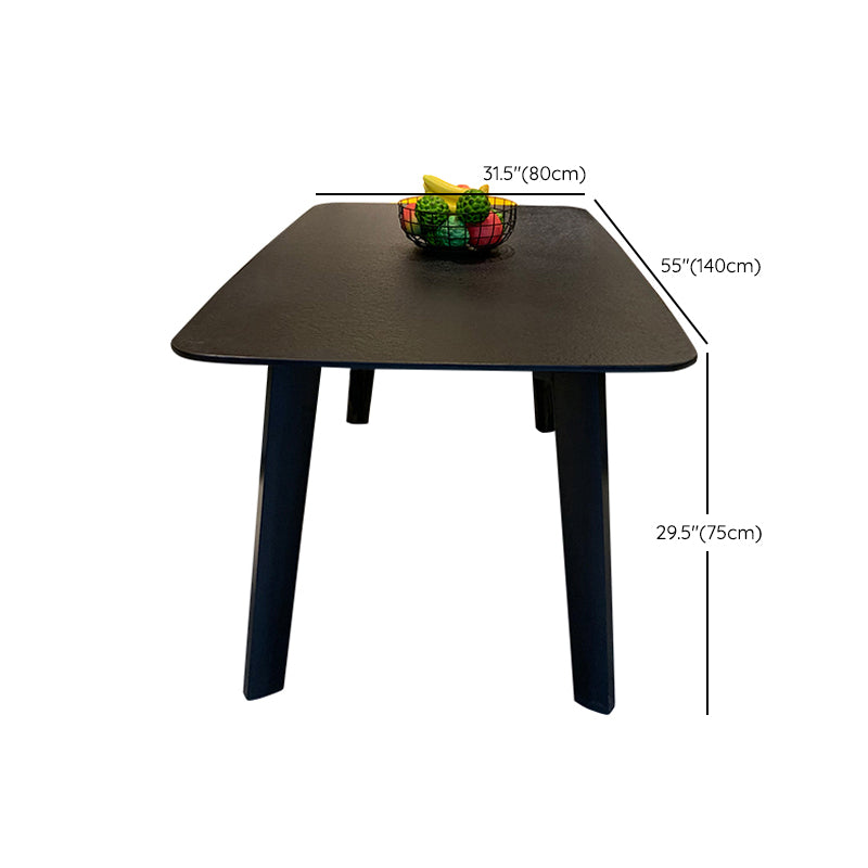 Modern Dining Table for Kitchen Black Dinette Table with Wooden Legs