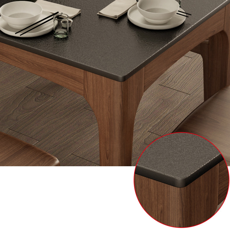 Contemporary Kitchen Rectangle Dinner Table 4 Legs Dining Table