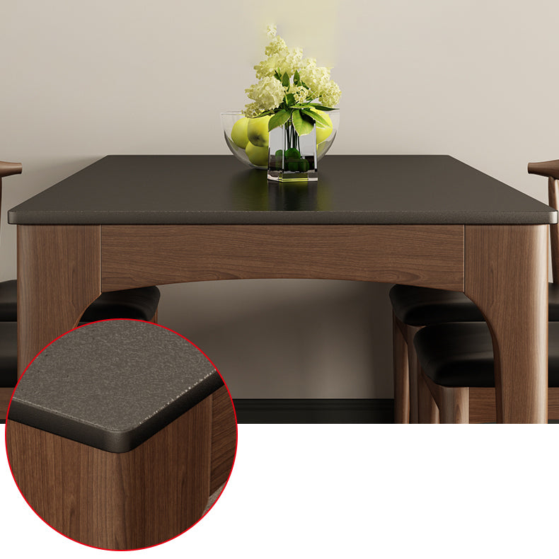 Contemporary Kitchen Rectangle Dinner Table 4 Legs Dining Table