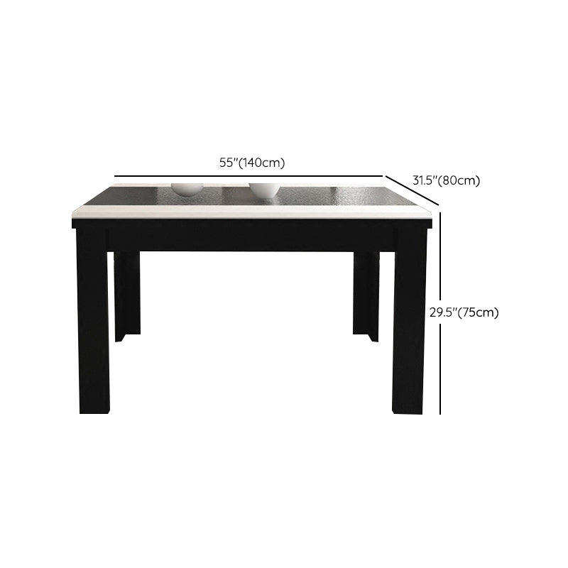 Industrial Kitchen Dinner Table Rectangle 4 Legs Stone Dining Table