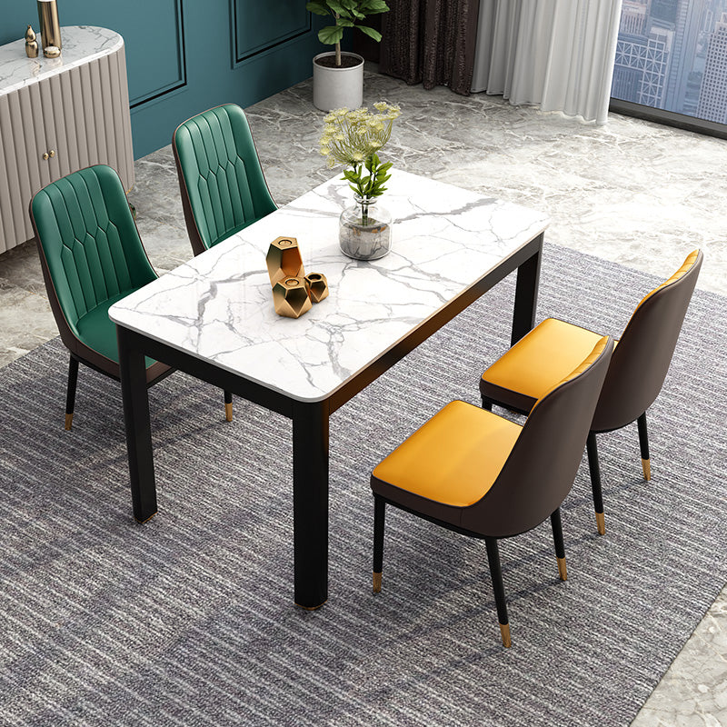 Dining Room Industrial Dinner Table 4 Legs Rectangle Dining Table
