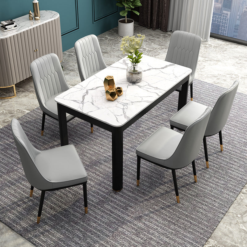 Dining Room Industrial Dinner Table 4 Legs Rectangle Dining Table