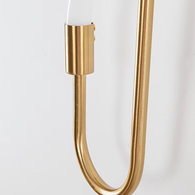 Linear Shape Metal Wall Light Modern Style 1-Light Wall Mount Lighting in Gold